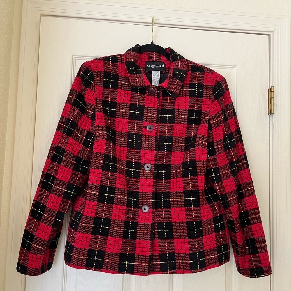 Vintage 90s Sag Harbor Blazer Red